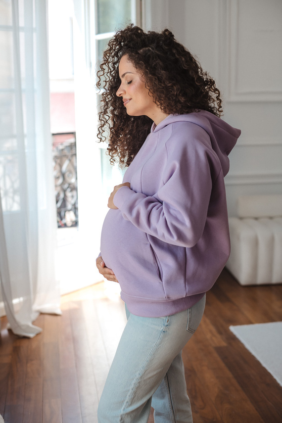 Світшот для вагітних і годування Milk&love Motherhood oversize quiet violet