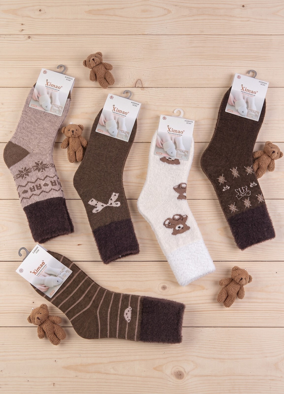 Xintao WiK 3141 wz.5 Шкарпетки жіночі Merino 88% вовни теплі-2 коричневі