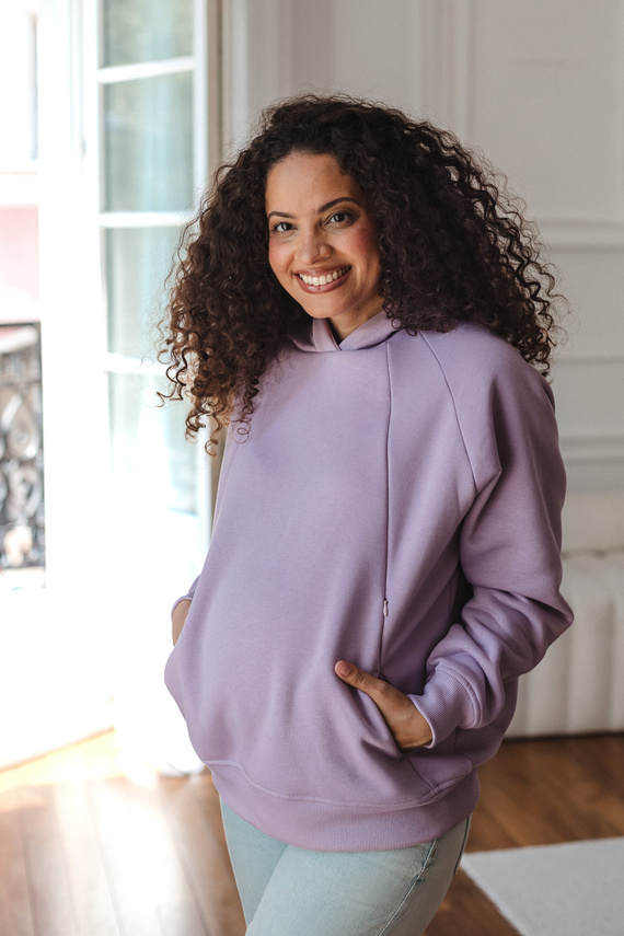 Світшот для вагітних і годування Milk&love Motherhood oversize quiet violet