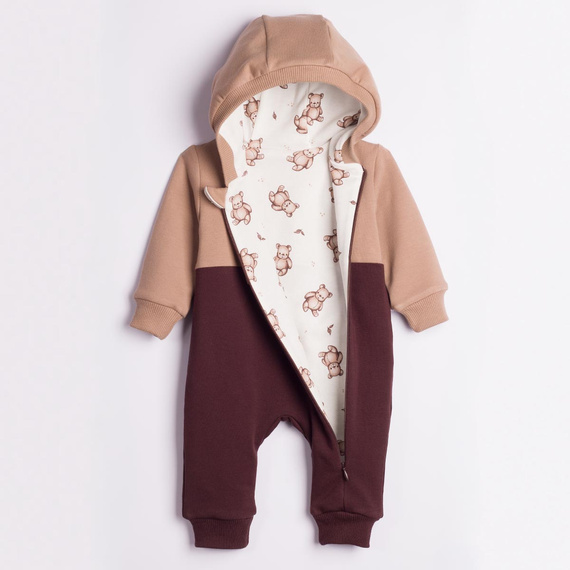 227272 Nicol BENEK Піжама з підкладкою ведмедики + черевички-неходики коричневий