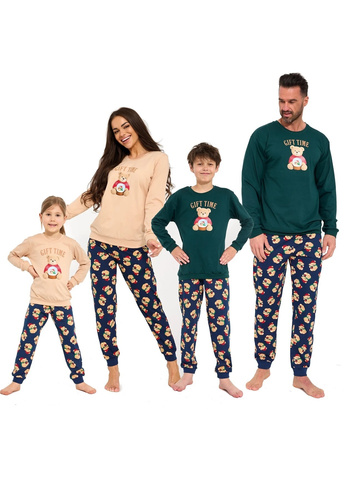 Cornette Gift Time Christmas 594/204 592/204 Бежева дитяча піжама 100% бавовна