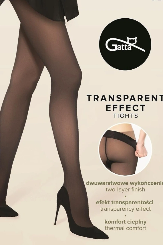 Колготки Gatta Transparent Effect 50 DEN теплі з ефектом 20 DEN для зими - milky nude