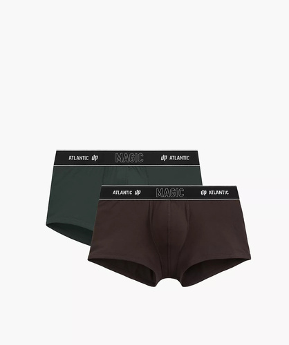 Чоловічі боксерки Atlantic Magic Pocket 2MH-1200 A2 2-pack зелені та коричневі – push-up, бавовна