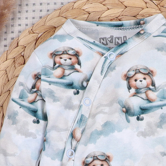NINI ABN-5741/PIL Органічне боді на запах Baby Bear Pilot з ведмедиком