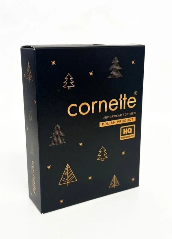 007/88 Elf Чоловічі боксерки Cornette Christmas з бавовни, приталені, святковий візерунок