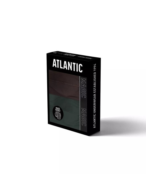 Чоловічі боксерки Atlantic Magic Pocket 2MH-1200 A2 2-pack зелені та коричневі – push-up, бавовна