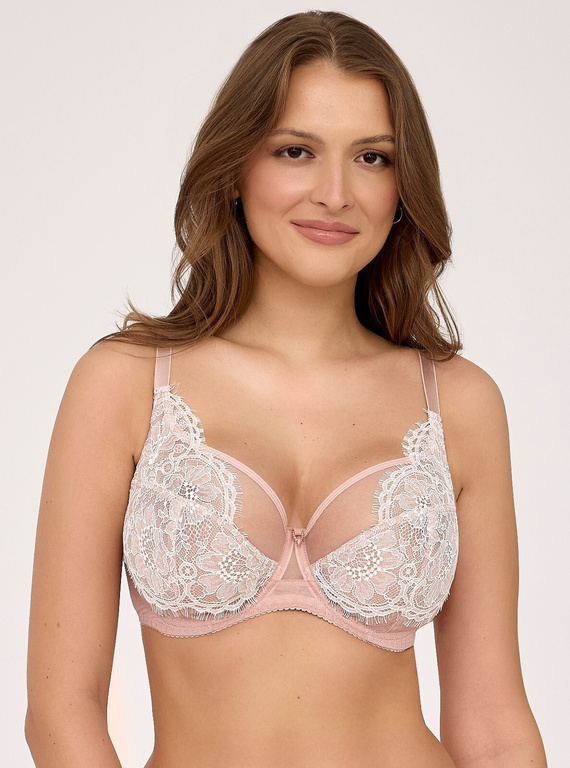 Бюстгальтер soft Ava 2224 Velvet Blush рожевий тюль мереживо