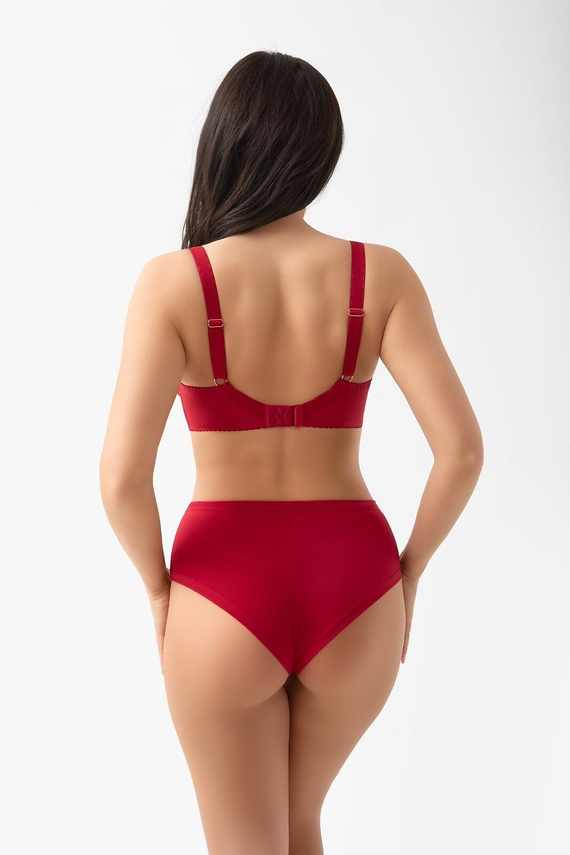 Gorsenia G024 Desire бюстгальтер soft червоний для великого бюста з кісточками