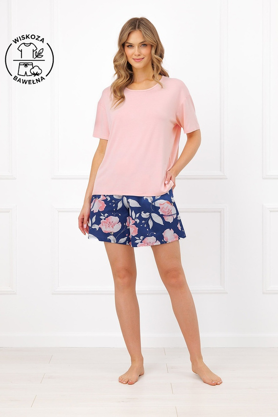 Піжама жіноча Italian Fashion Ardizja віскоза, бавовна, квіти, шорти