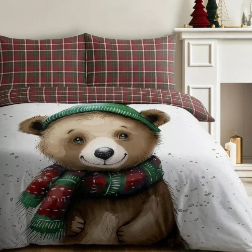 Постільна білизна святкова Cuddle Eurofirany мікроволокно коричнева на блискавці