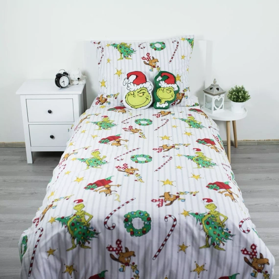 Постільна білизна Grinch Grinchmas JF24 140x200 100% бавовна Grinch замок