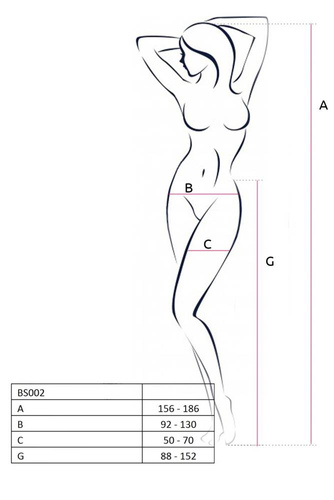 Жіночі панчохи S028 Bodystocking Passion,- чорний