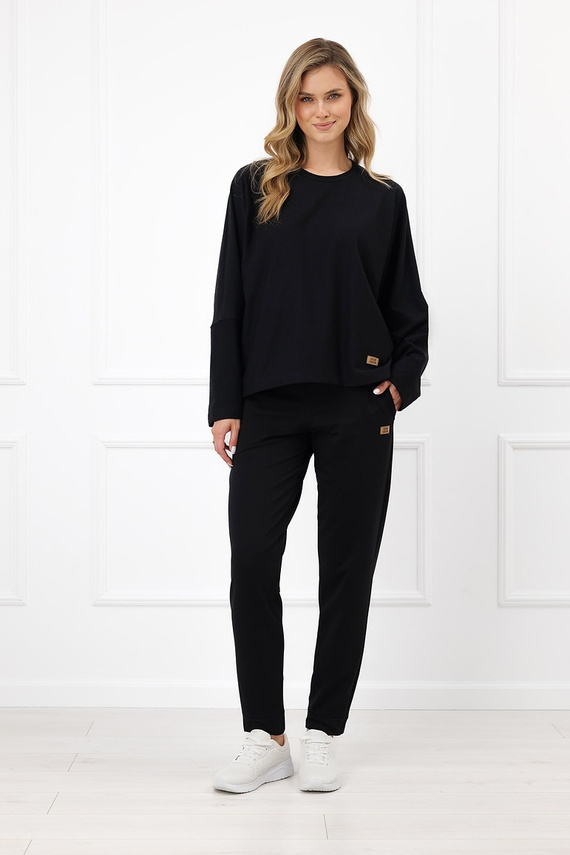 Жіноча кофта Italian Fashion Manta oversize з довгим рукавом та ґудзиками basic – чорна