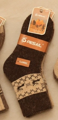Pesail 3055 wz.22 Camel Wik жіночі зимові шкарпетки з оленями - 1 пара коричневі