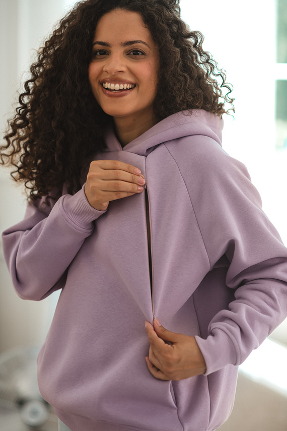 Світшот для вагітних і годування Milk&love Motherhood oversize quiet violet