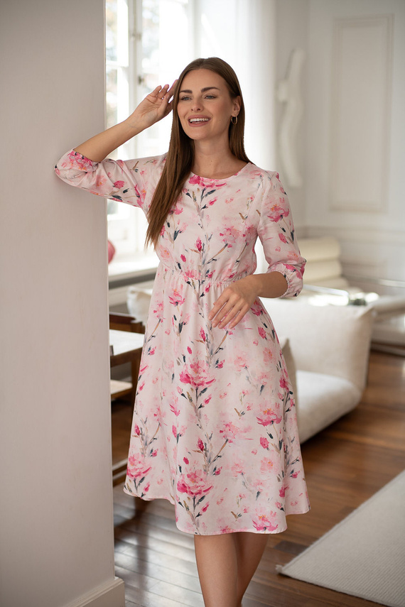 Milk&Love Lovely Dress Midi – сукня для вагітних та годування з рожевими квітами