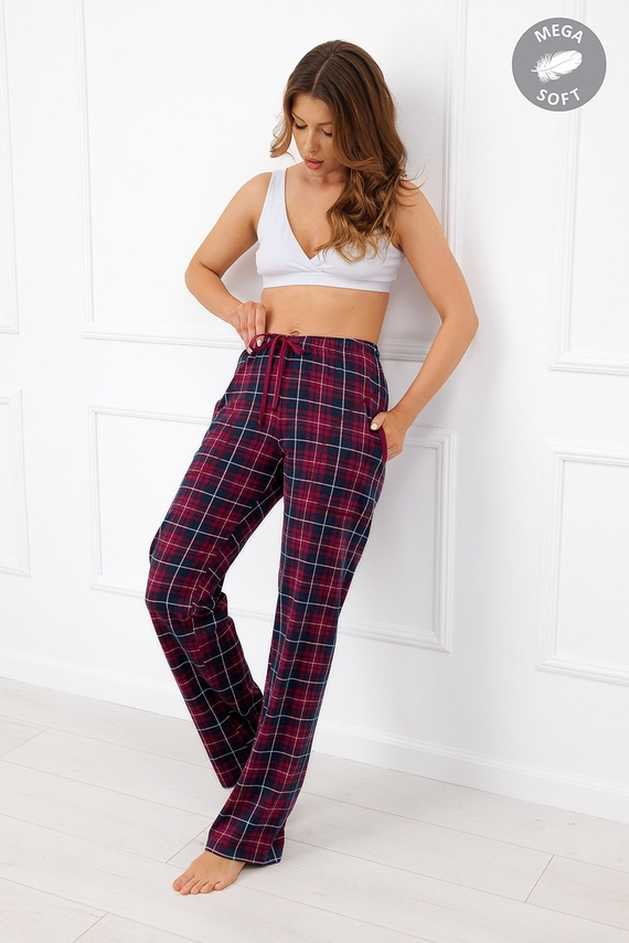 Italian Fashion Alana жіночі довгі бавовняні штани Mega Soft у клітинку