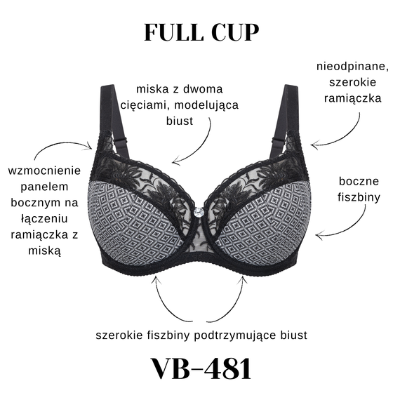Бюстгальтер Semi Soft VB-355 Vena K15 великий розмір з вишивкою Ricamificio, nude
