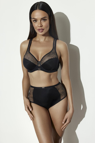 Бюстгальтер Soft Ava 2301 Comfort Maxi чорний для великого бюста з широкими бретелями